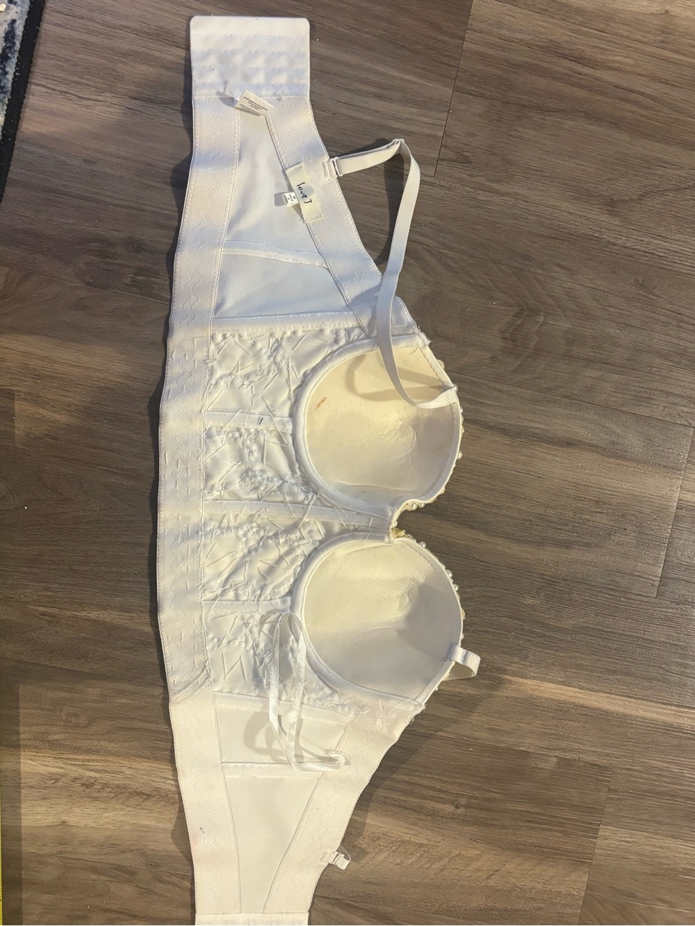 Love J Floral Pearl Embellished Bustier Corset Crop Top Ivory Size M - Picture 6 of 9